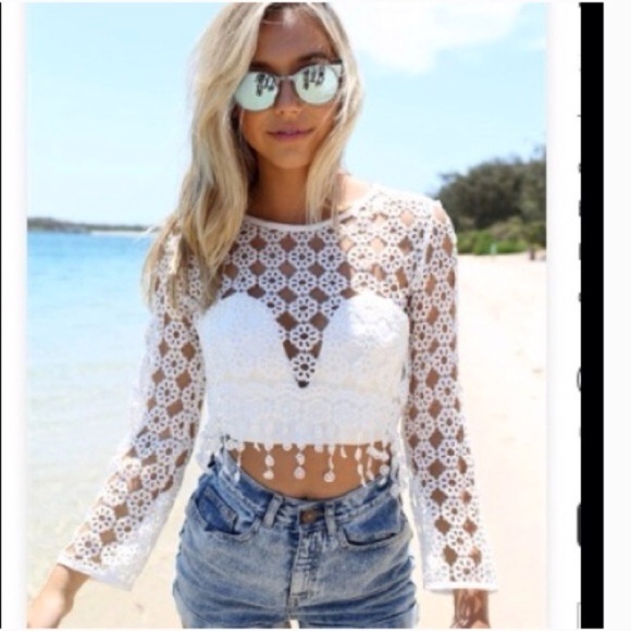 Sabo Skirt Tops - Sabo Skirt White Fringed Boho Festival Top